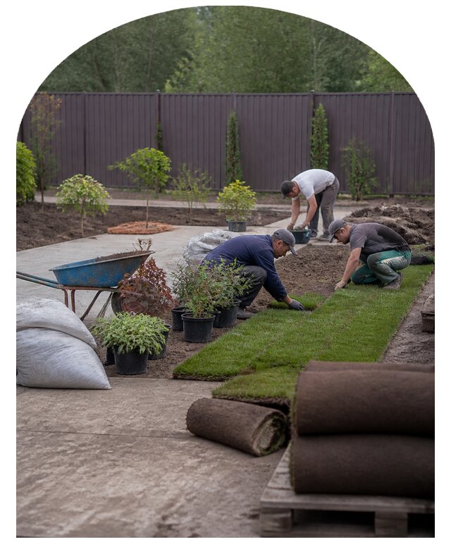 Ландшафтный дизайн участка под ключ для дома в Пушкине